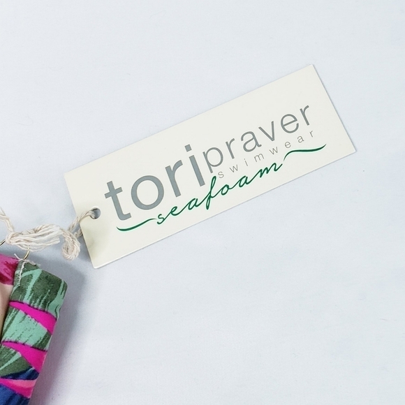 NWT Tori Praver Seafoam Tropical Floral Bralette Bikini Top - Picture 8 of 9